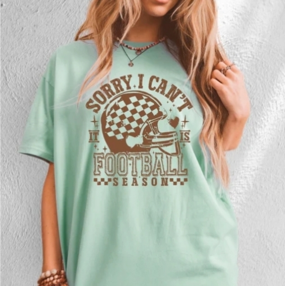SINGLE COLOR SCREEN PRINTSORRY I CAN'T IT IS FOOTBALL SEASO DTF Shirt Transfer